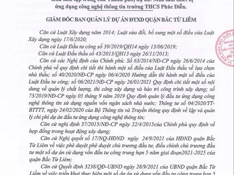 Công ty Tràng An liên tiếp trúng thầu mua sắm thiết bị tại quận Bắc Từ Liêm