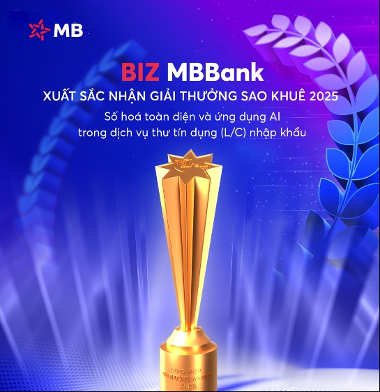 Giải pháp L/C online của BIZ MBBank được vinh danh tại Giải thưởng Sao Khuê 2025